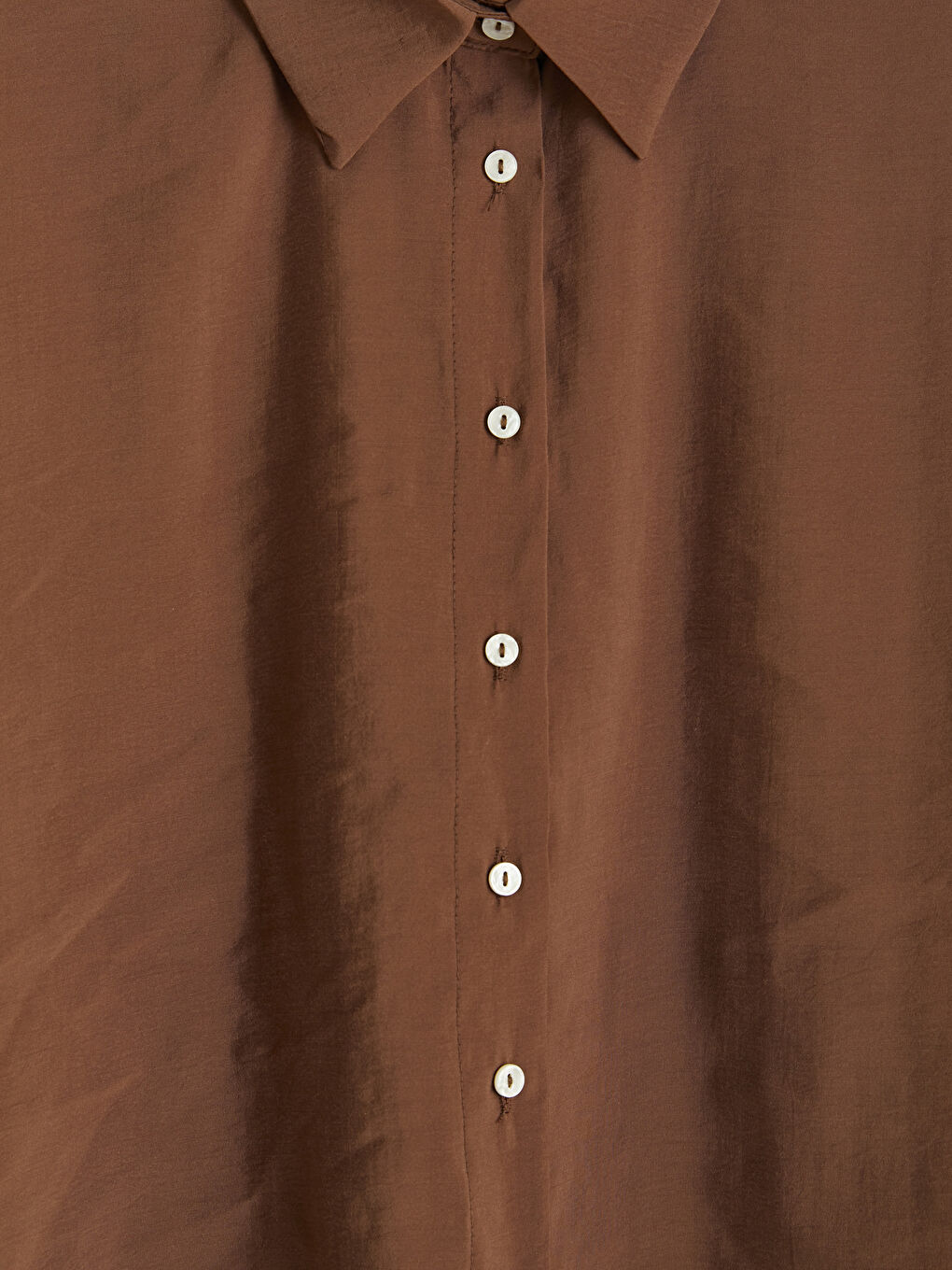 Kahverengi Modal Karışımlı Kadın Gömlek-2