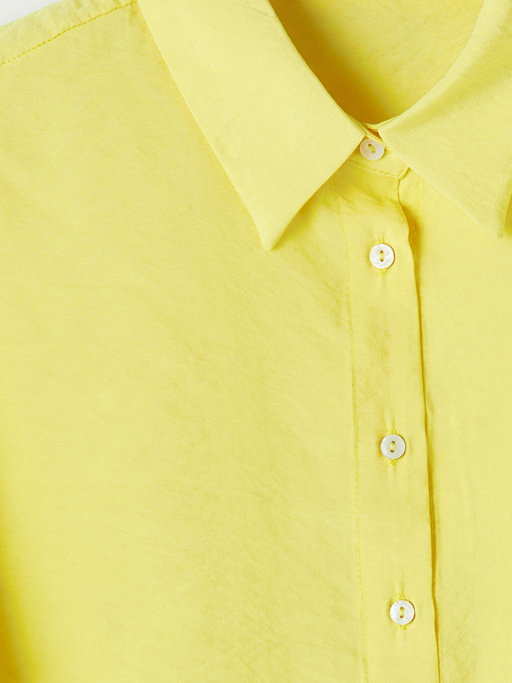 Sarı Modal Karışımlı Kadın Gömlek-2