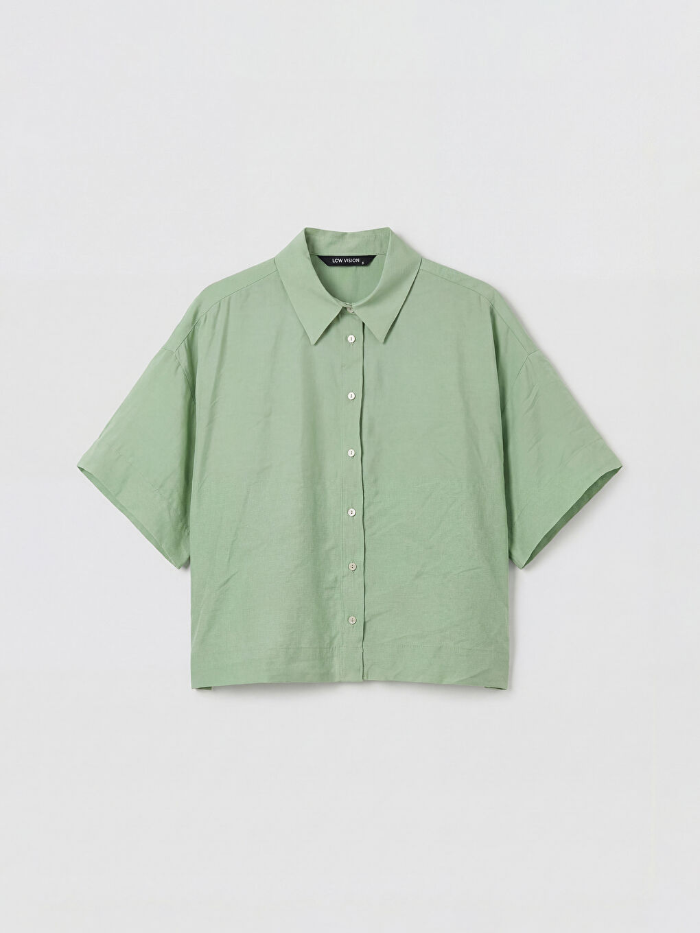 Yeşil Modal Karışımlı Kadın Gömlek