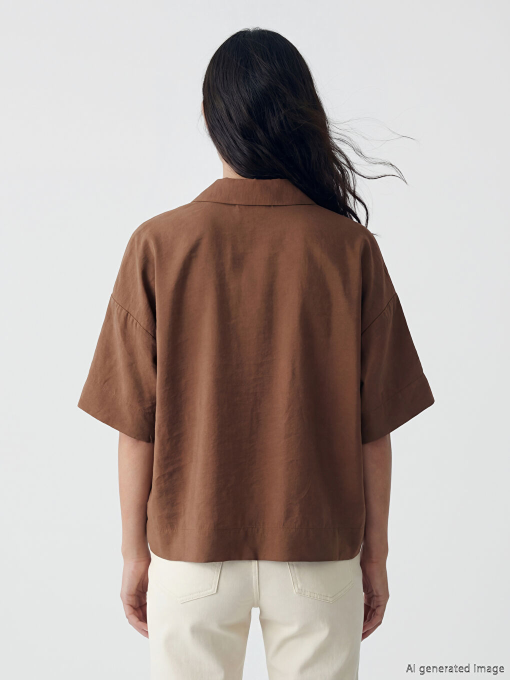 Πουκάμισο από μίγμα μοντάλ για γυναίκες-3