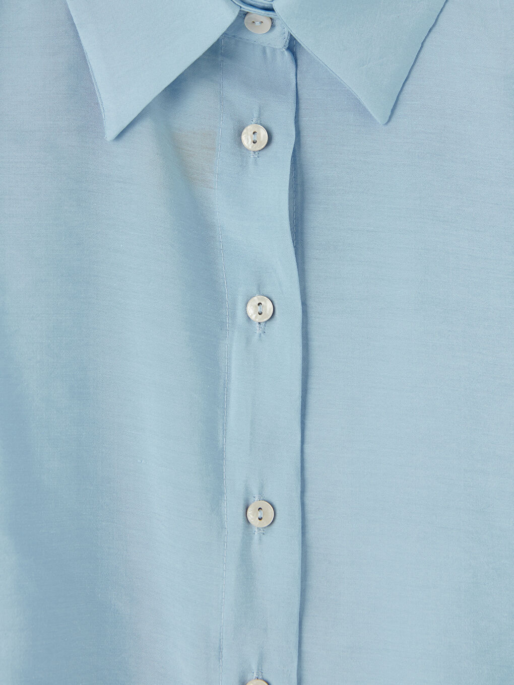 Mavi Modal Karışımlı Kadın Gömlek-2