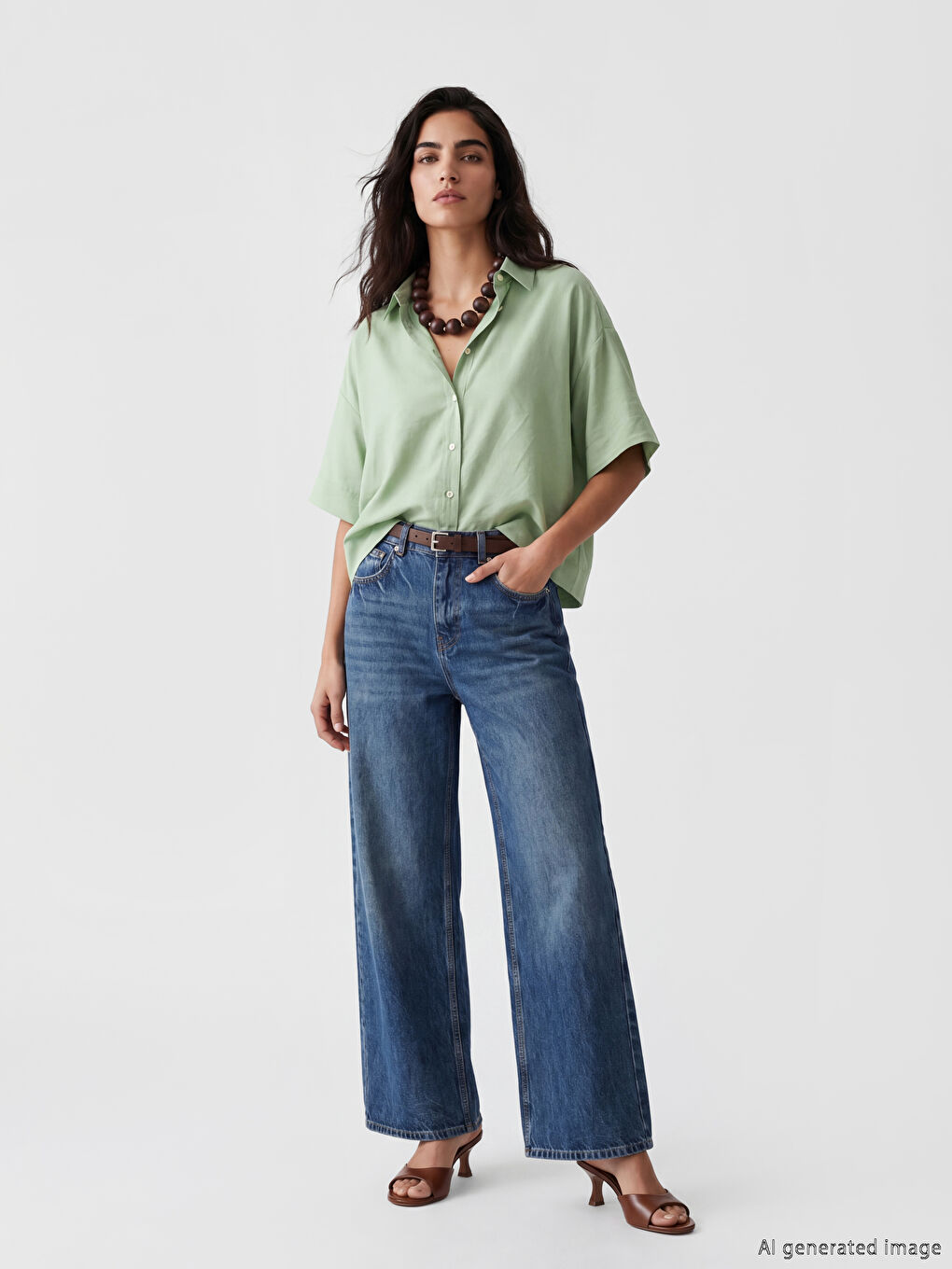 Πουκάμισο από μίγμα μοντάλ για γυναίκες-1