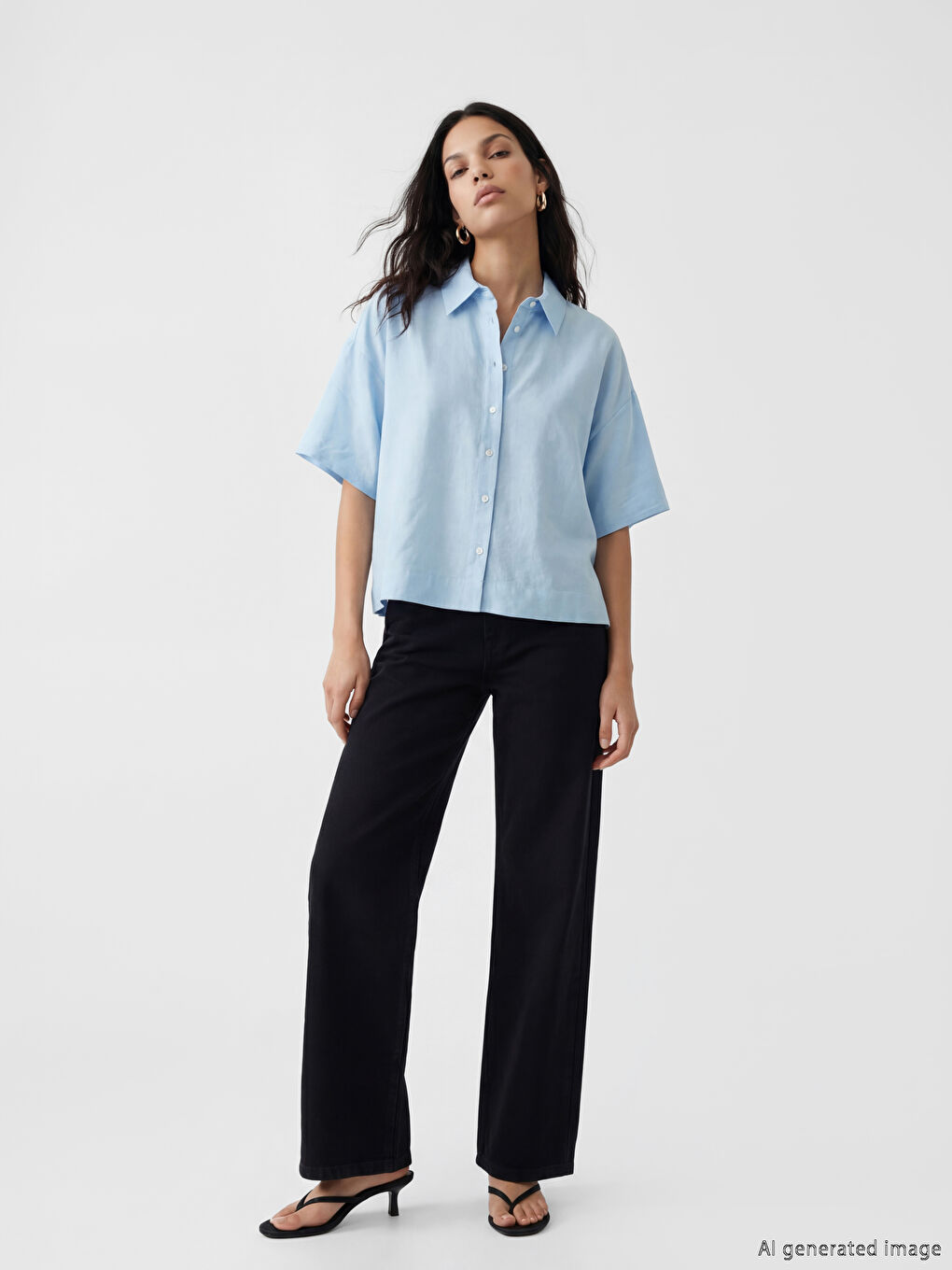 Πουκάμισο από μίγμα μοντάλ για γυναίκες-1