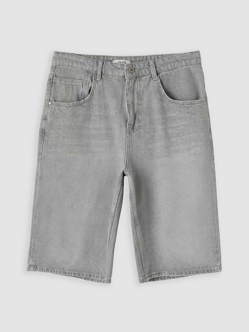 Gri Loose Fit Erkek Jean Şort