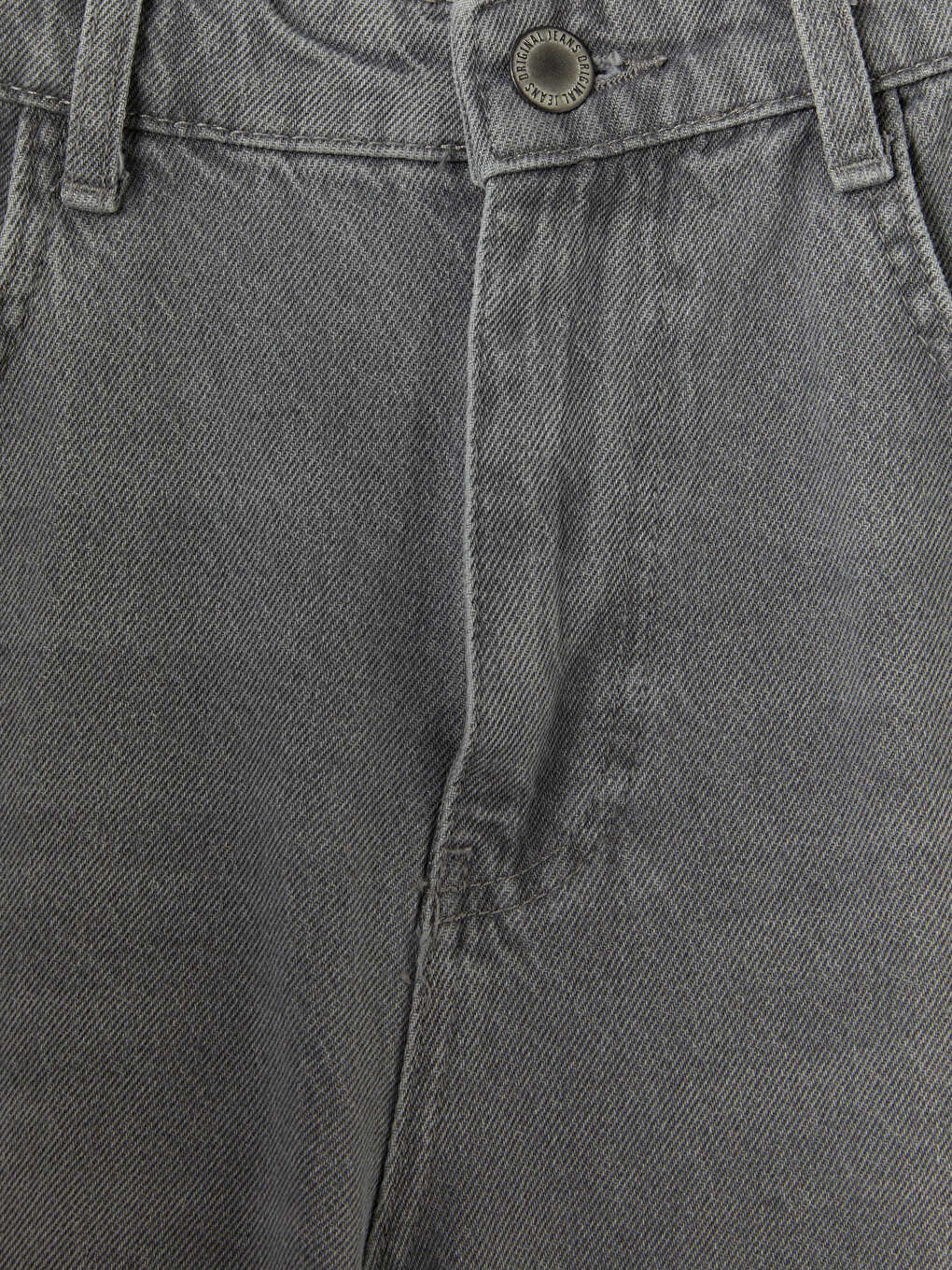 Gri Loose Fit Erkek Jean Şort-2