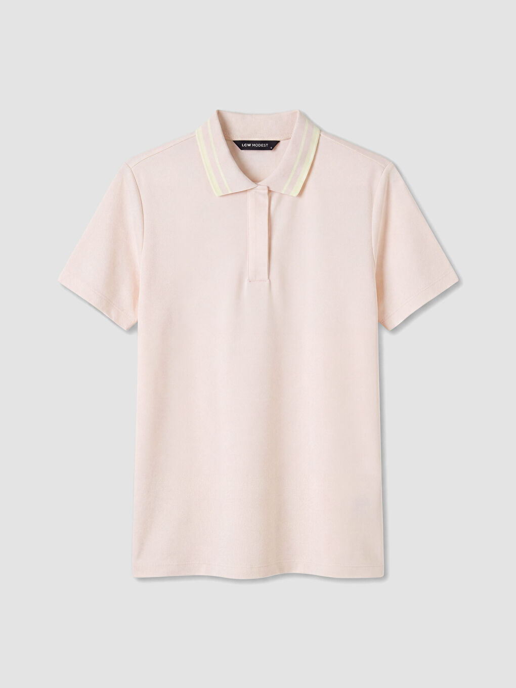 Pembe Polo Yaka Kadın Tişört