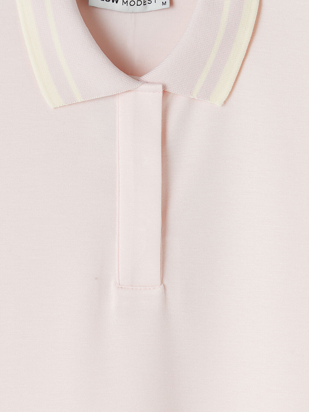 Pembe Polo Yaka Kadın Tişört-1