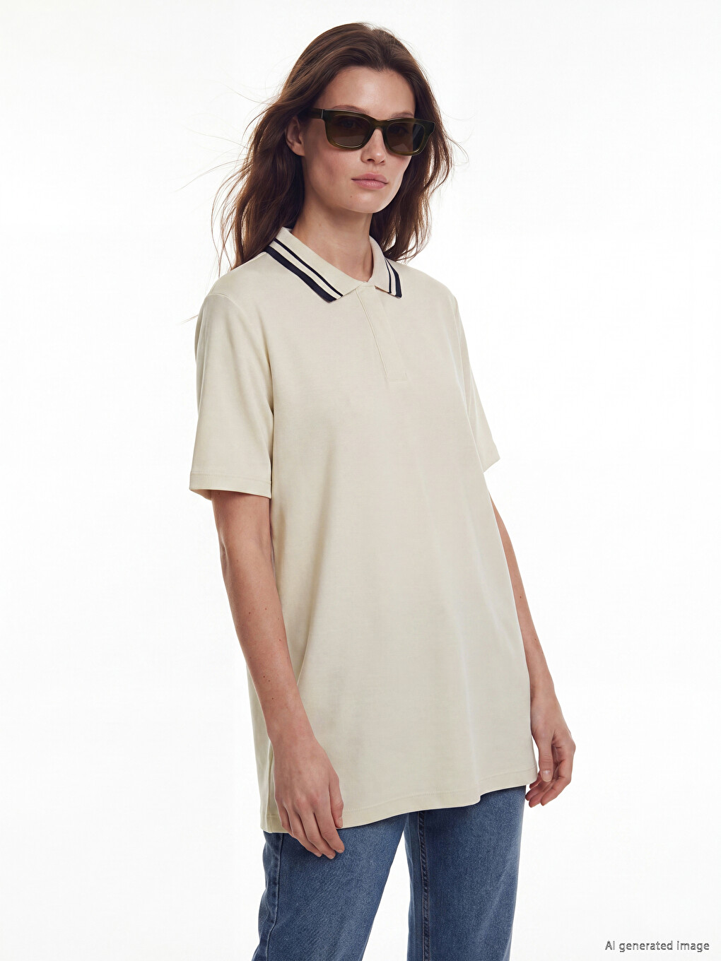 T-shirt për femra me jakë polo