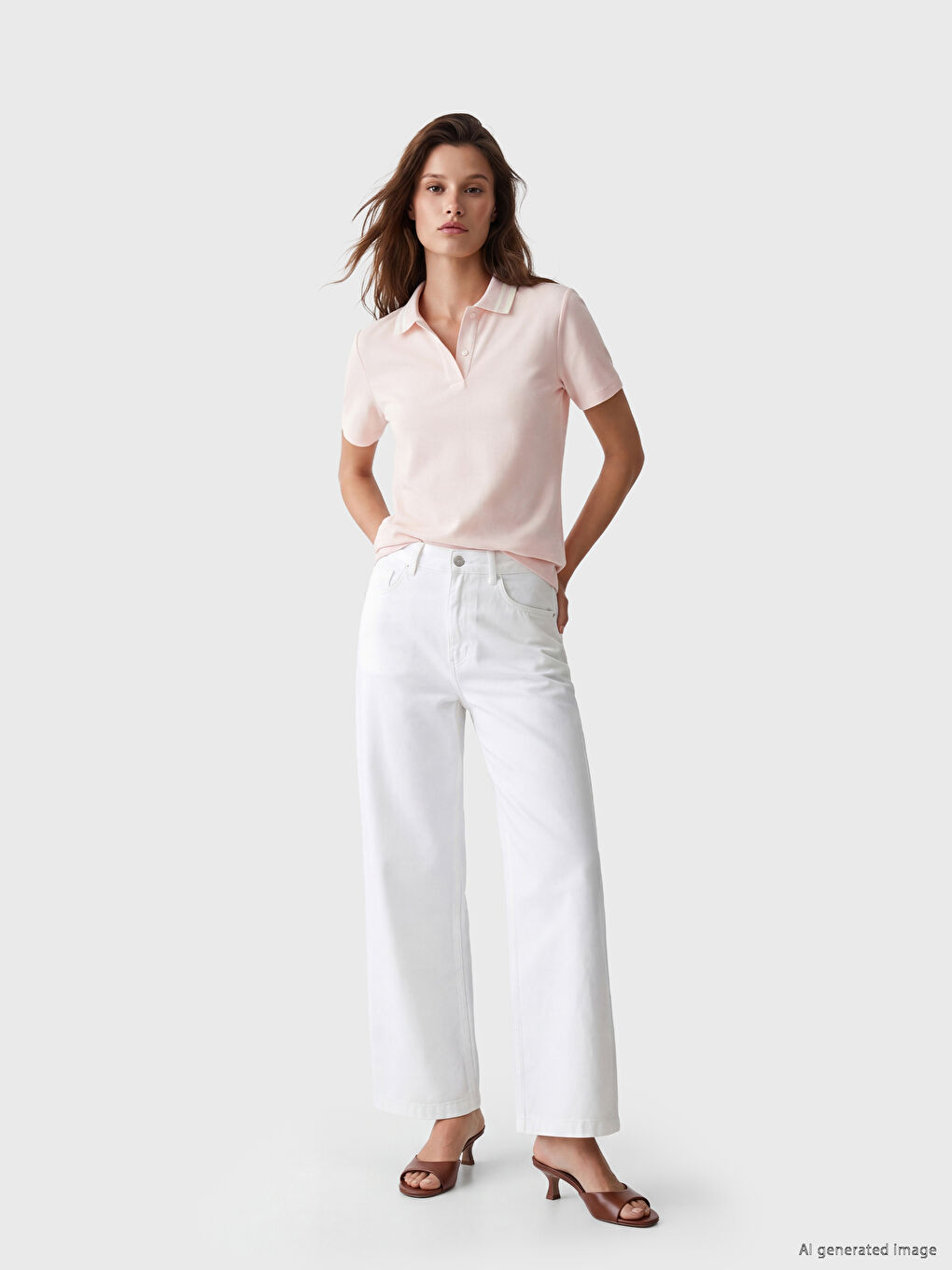 Polo Collar Women's T-Shirt-1