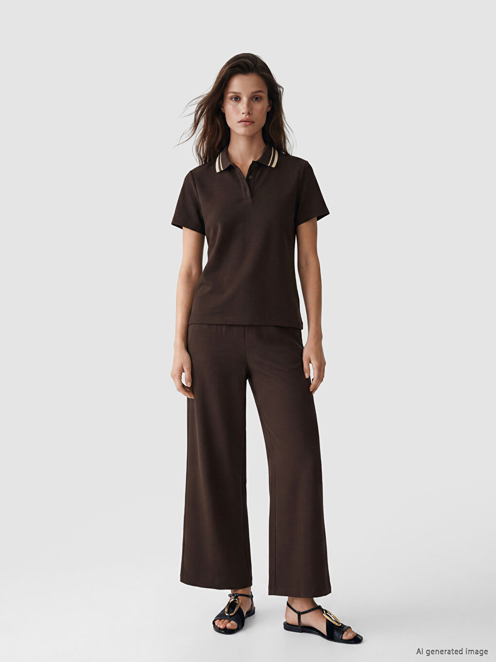 Polo Collar Women's T-Shirt-1