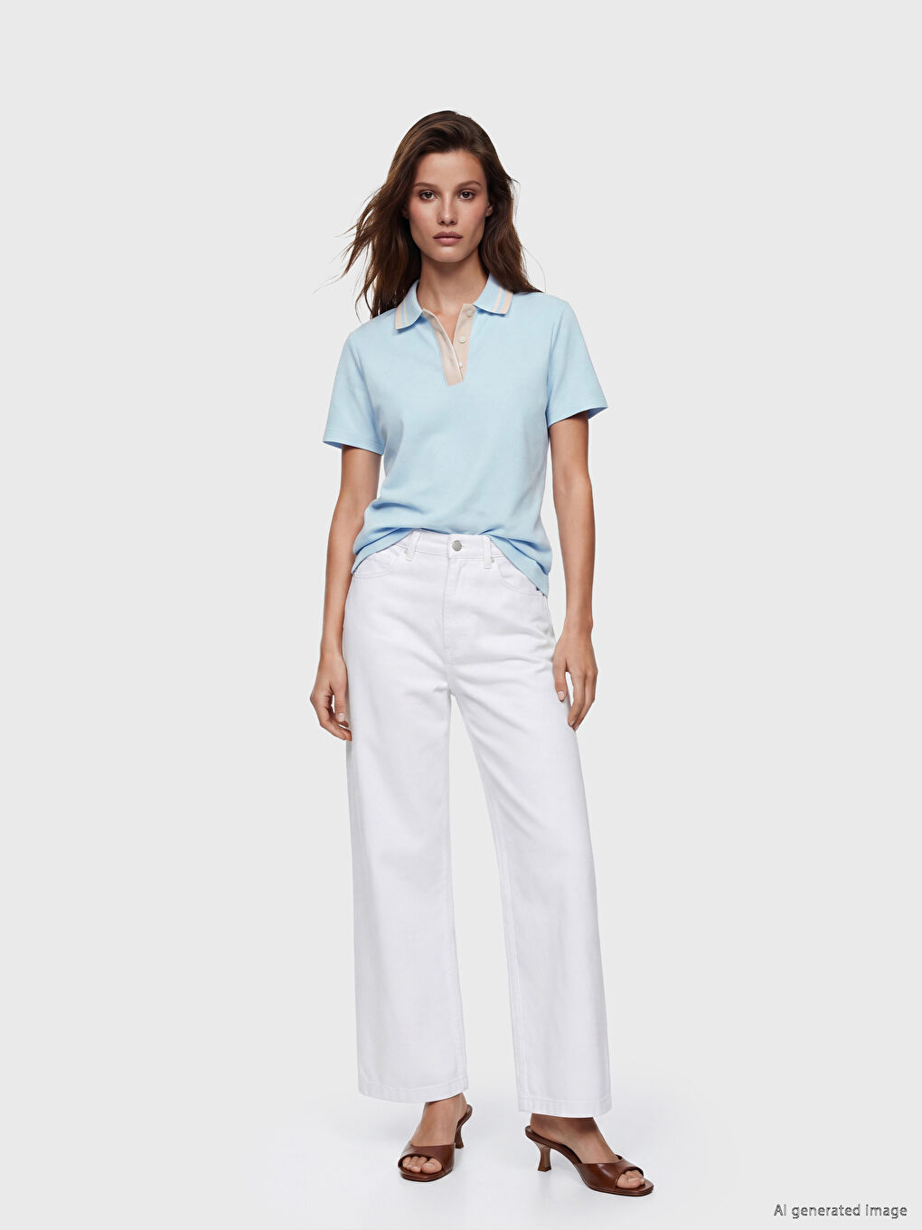 Polo Collar Women's T-Shirt-1