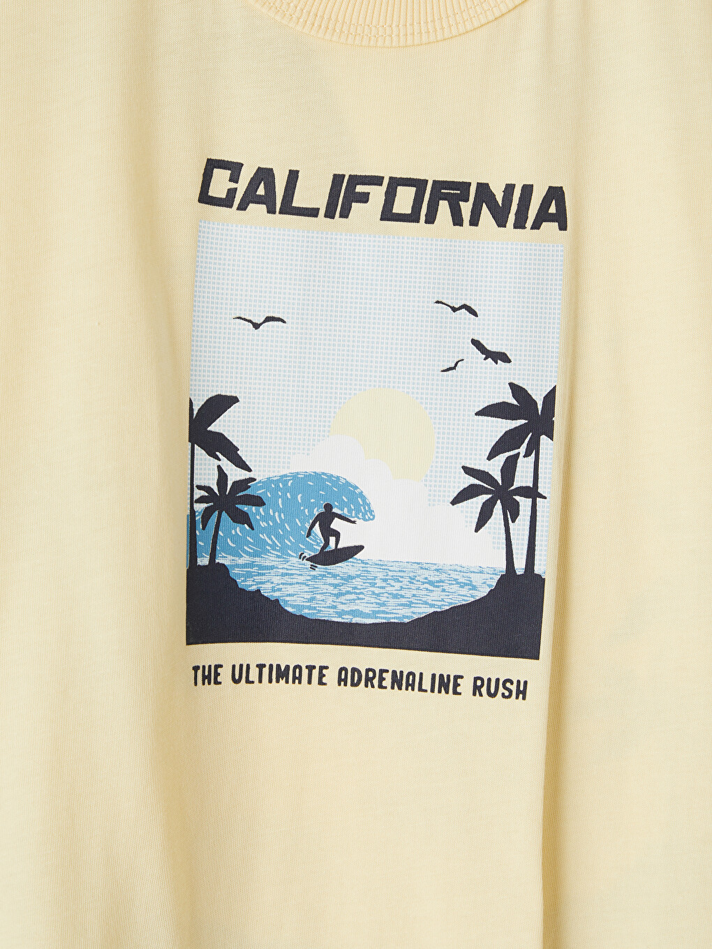 Sarı Bisiklet Yaka California Baskılı Erkek Çocuk Atlet-2
