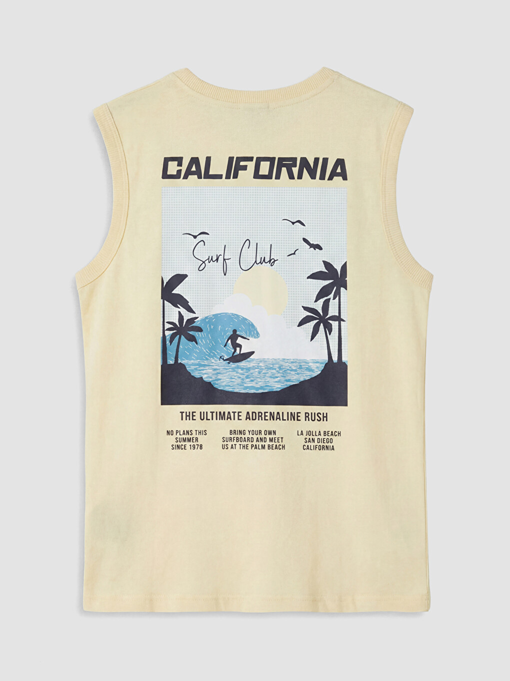 Sarı Bisiklet Yaka California Baskılı Erkek Çocuk Atlet-4