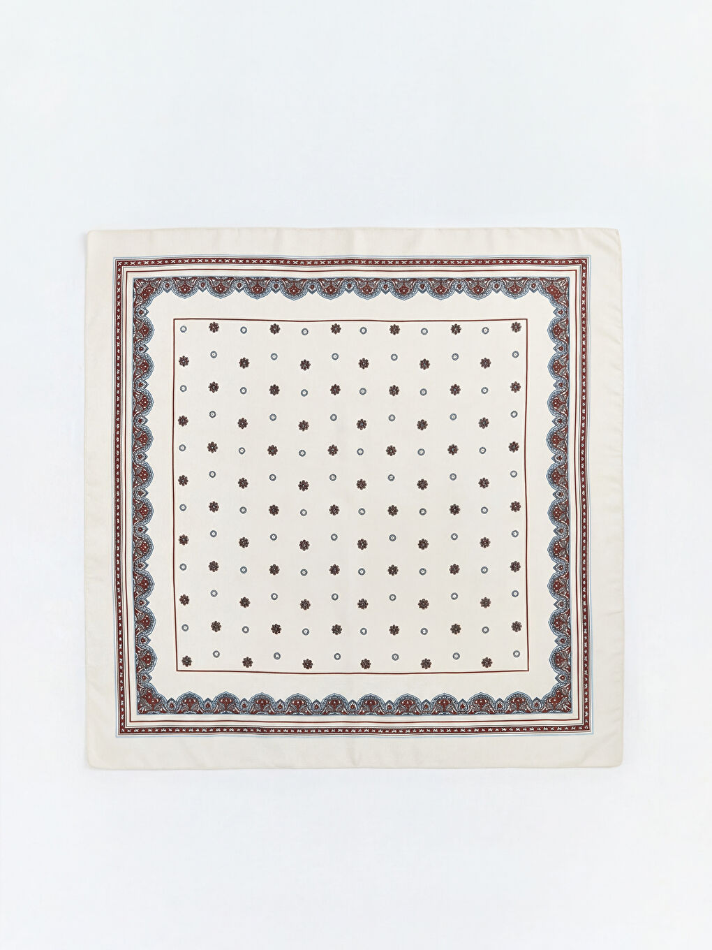 Mavi Desenli Kadın Bandana-1