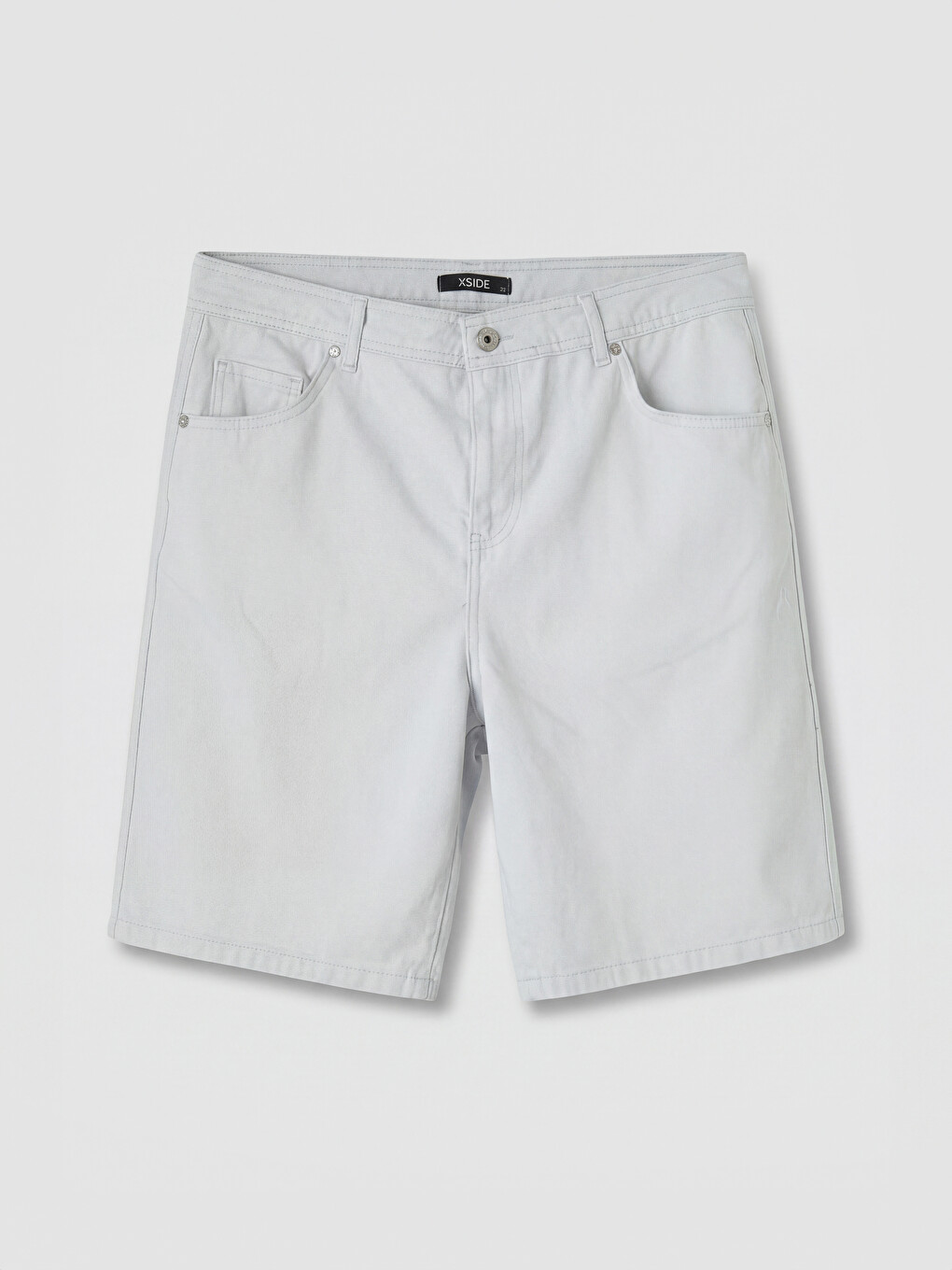 Gri Regular Fit Gabardin Erkek Şort