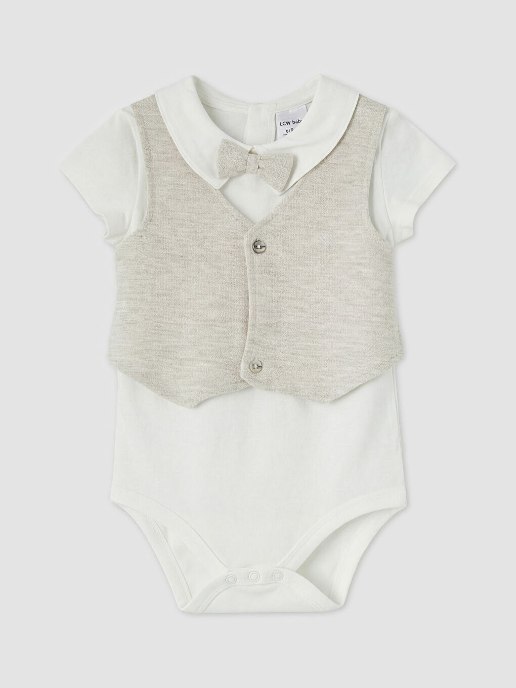 Ekru Erkek Bebek Şortlu Takım-1