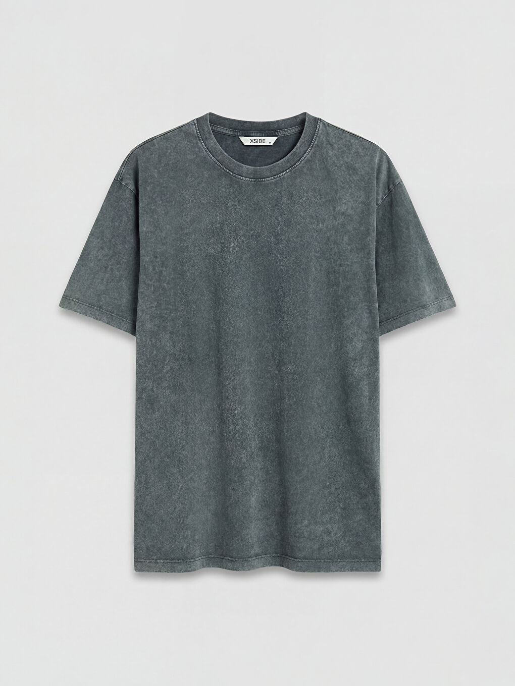 Gri Bisiklet Yaka Erkek Tişört