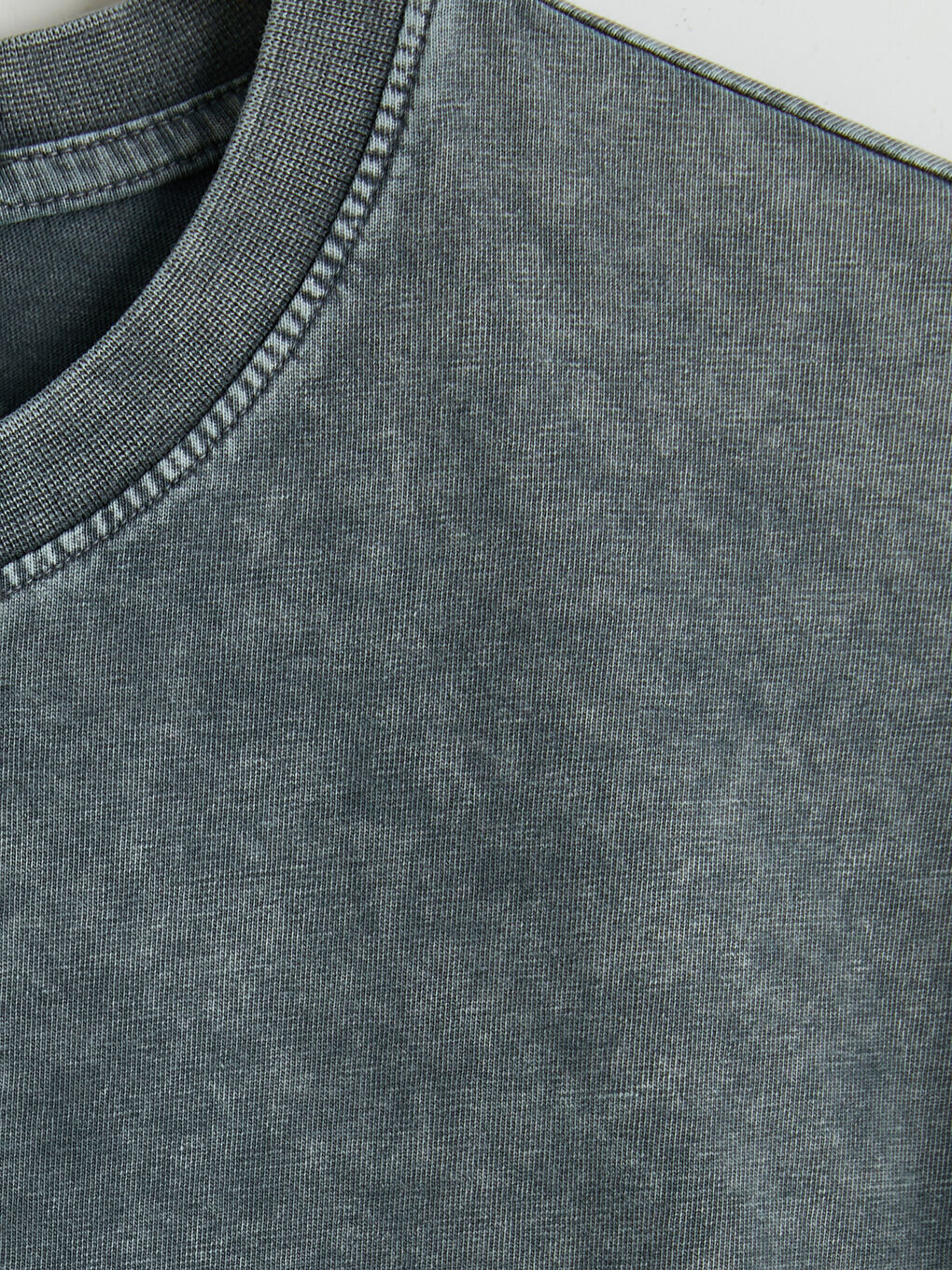 Gri Bisiklet Yaka Erkek Tişört-2