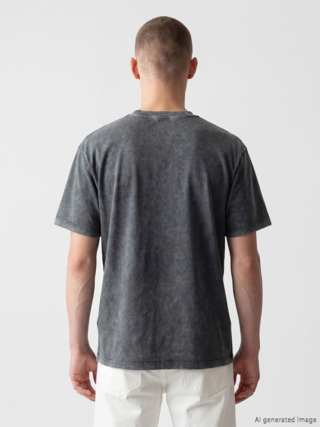 Regular Fit Crew Neck Washed Men's T-Shirt-3