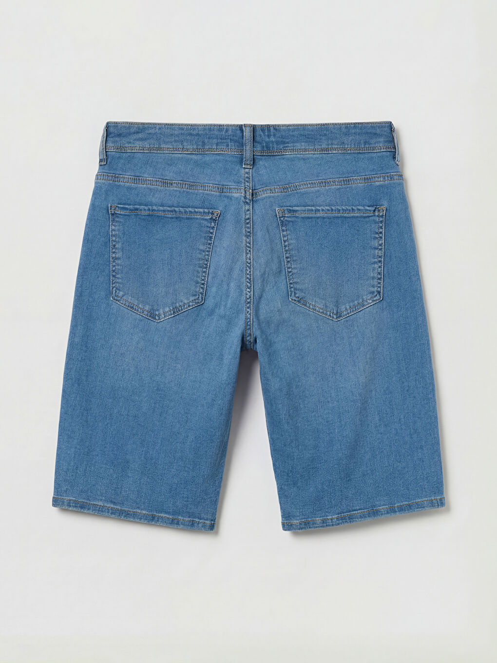 İndigo Standart Kalıp Erkek Jean Şort-5