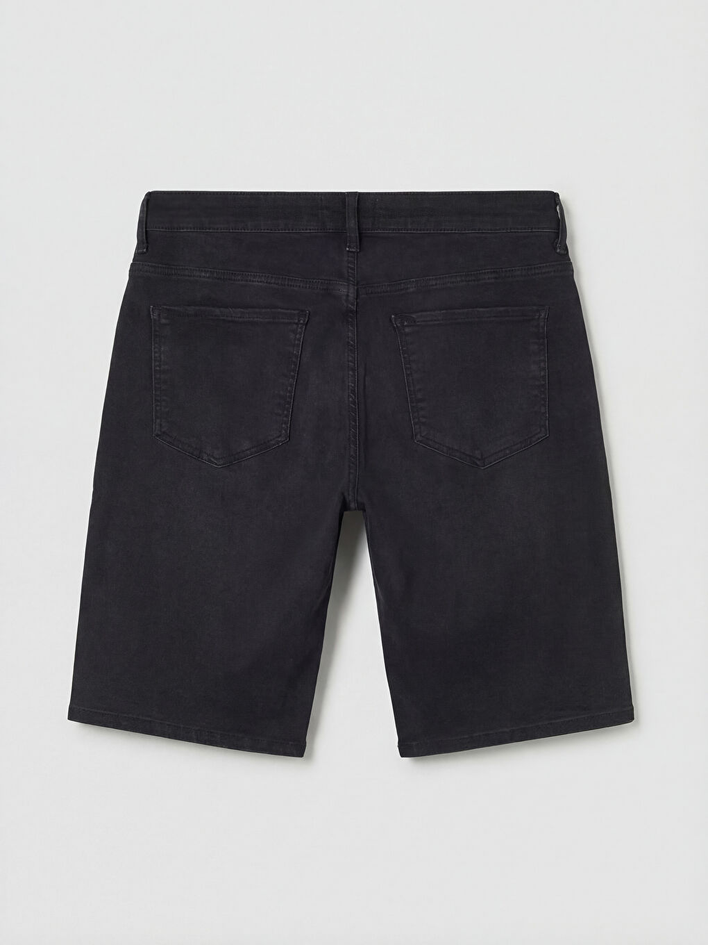 Siyah Slim Fit Erkek Jean Şort-5