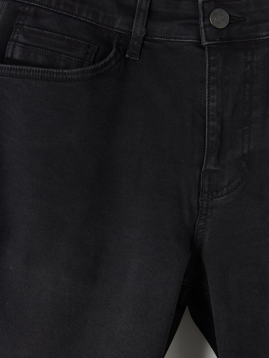 Siyah Slim Fit Erkek Jean Şort-6