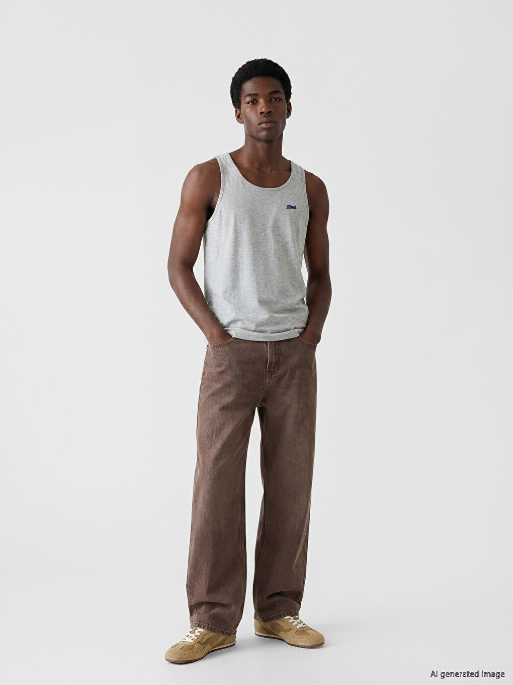 Man Grey Tank Top-1