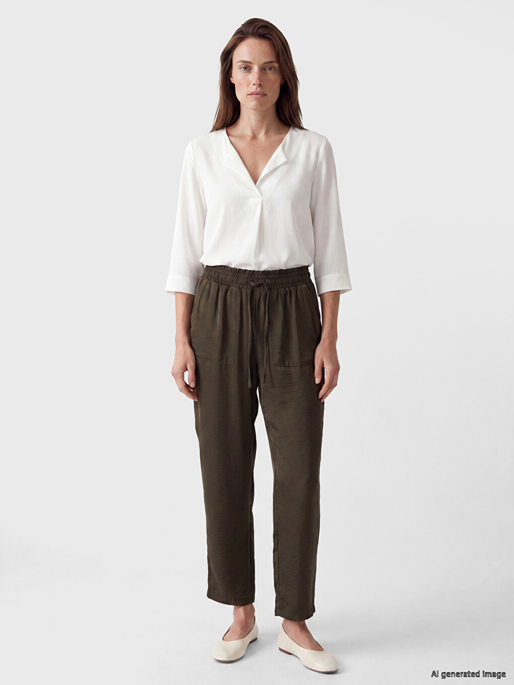 Elastic Waist Women's Trousers