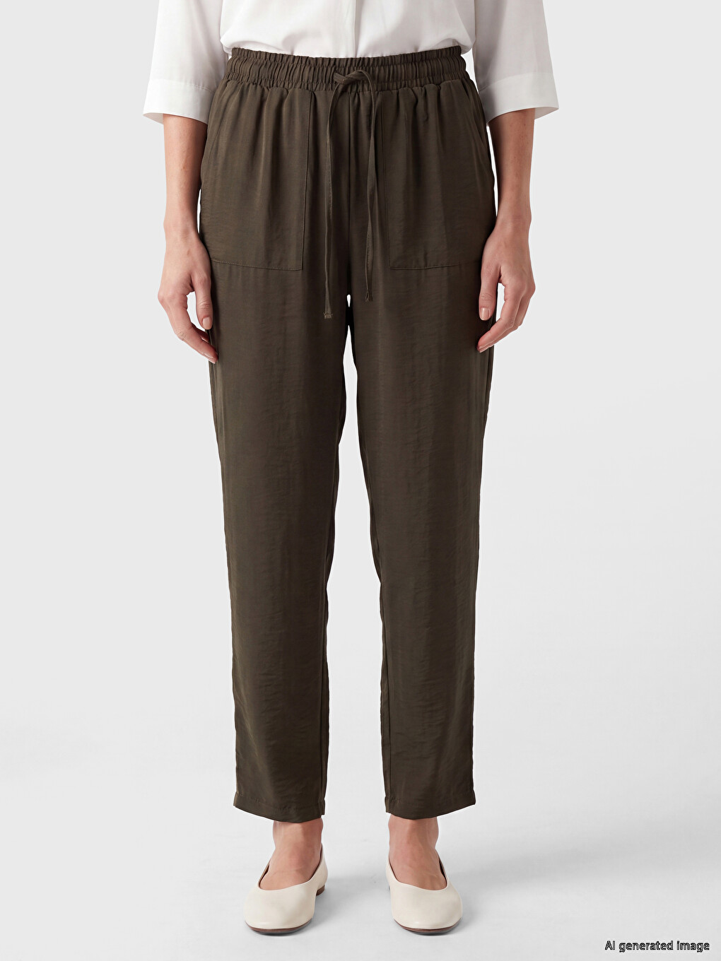 Elastic Waist Women's Trousers-1