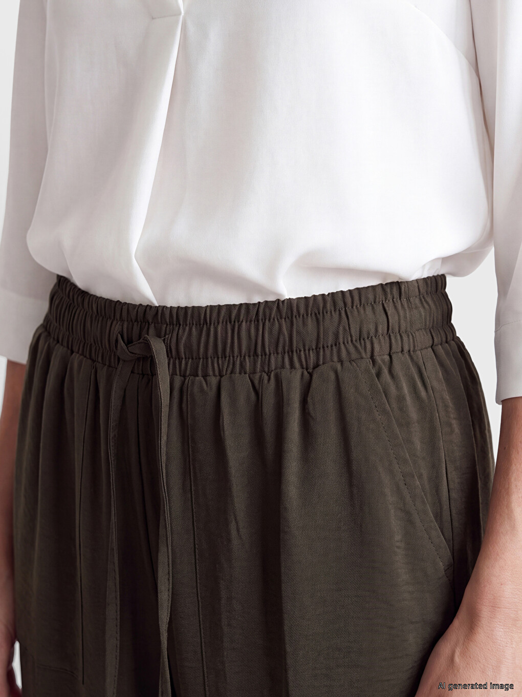 Elastic Waist Women's Trousers-2