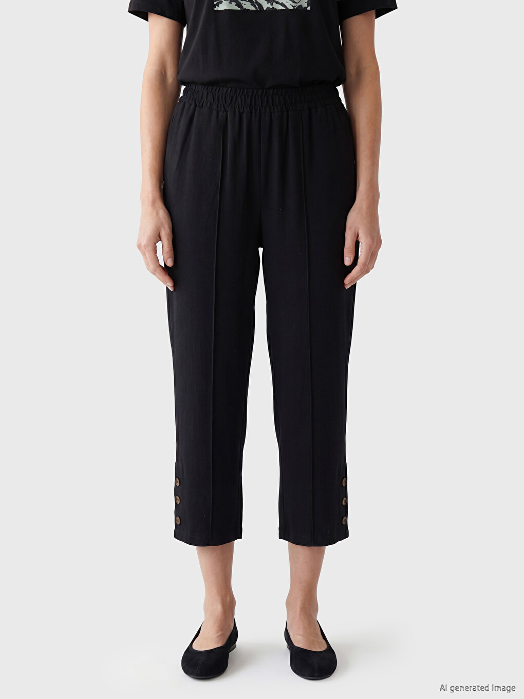 Elastic Waist Women's Capri-1