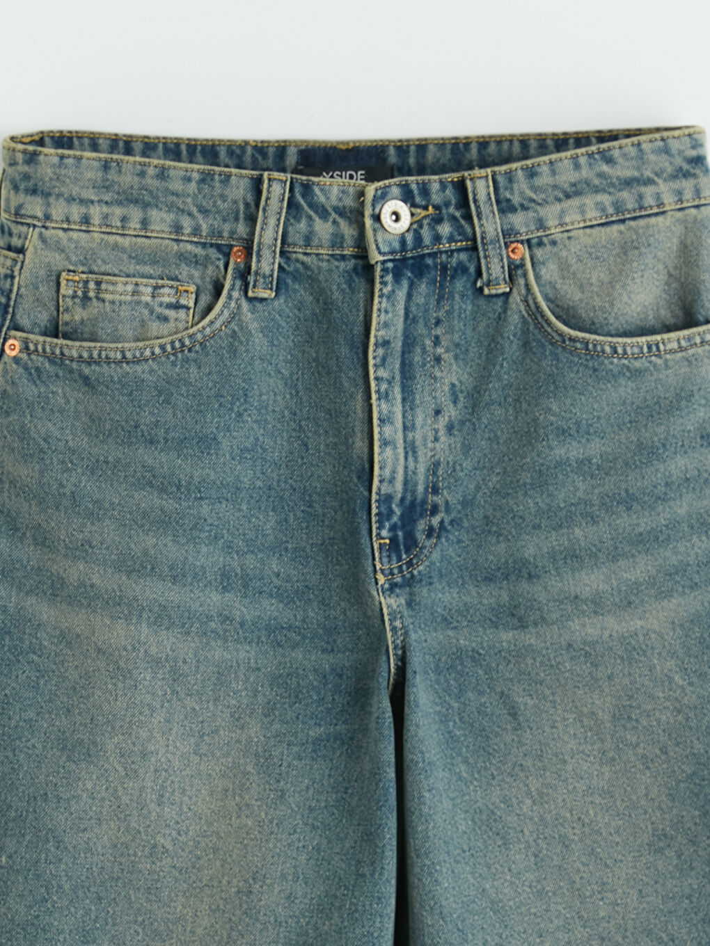 Lacivert Standart Kalıp Erkek Jean Şort-5