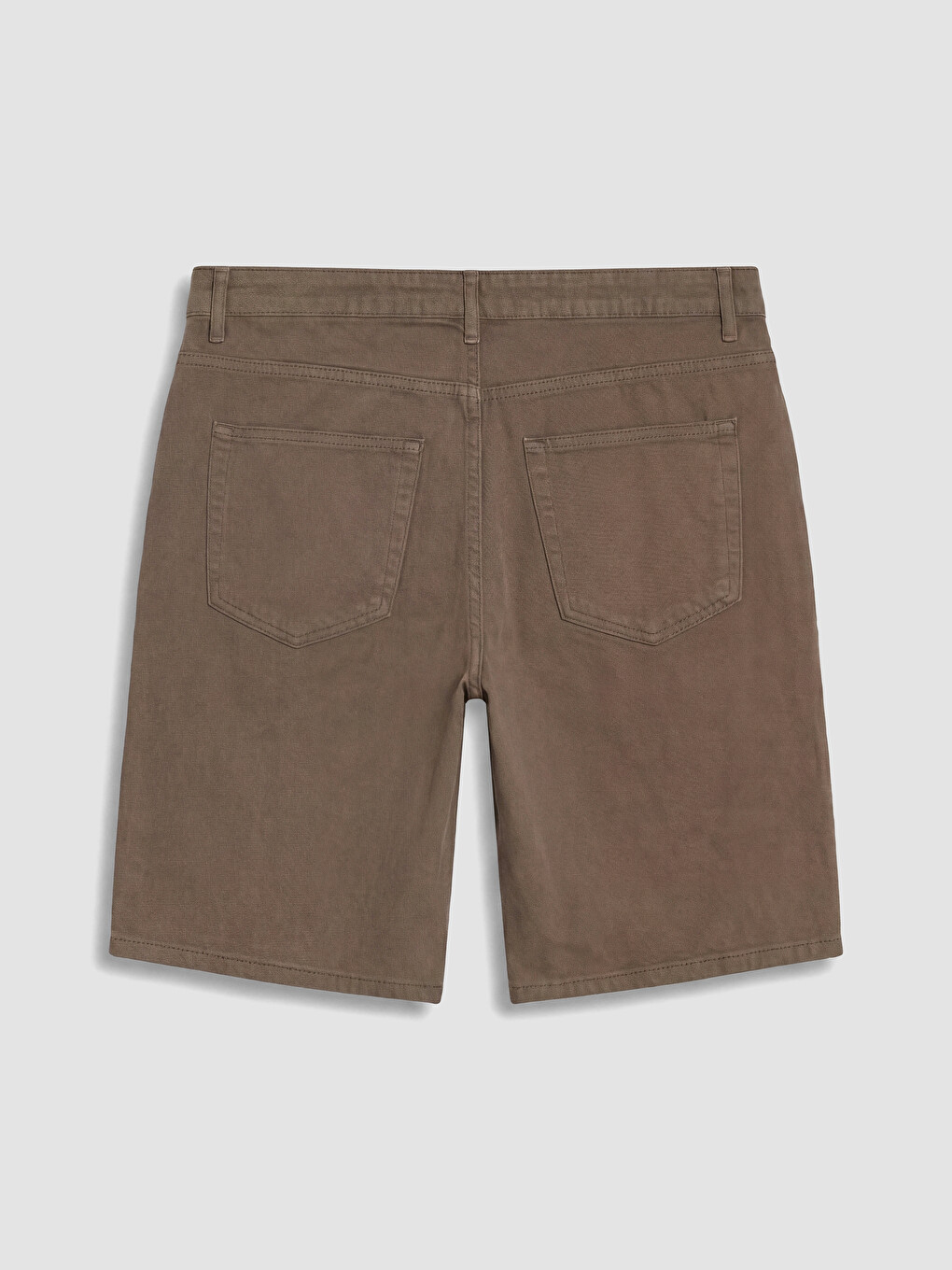 Kahverengi Regular Fit Gabardin Erkek Şort-2