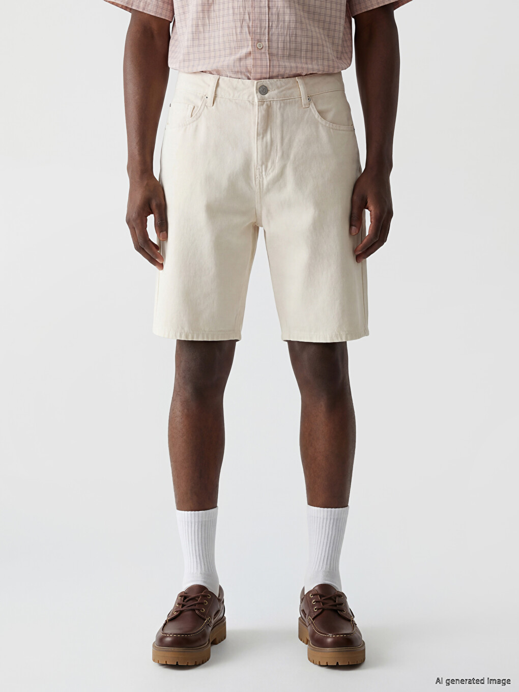 Regular Fit Gabardine Men's Shorts-1