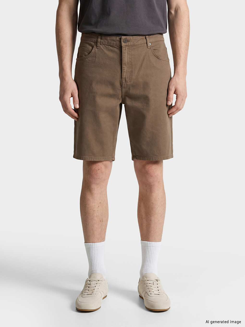 Regular Fit Gabardine Men's Shorts-1