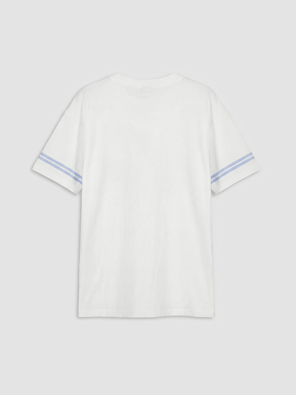 Beyaz Stitch Baskılı Kız Çocuk Tişört-2