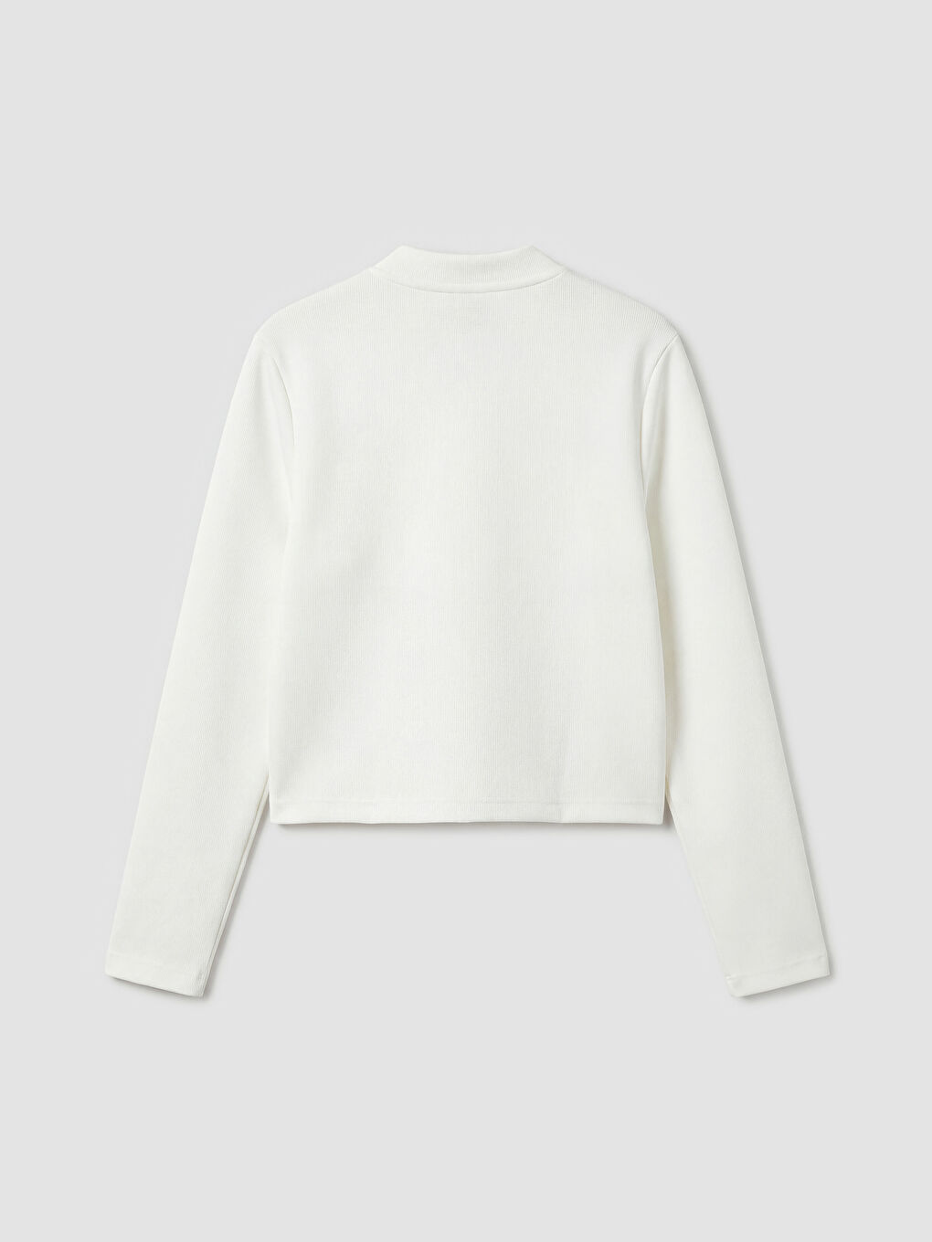 Beyaz Stitch ve Angel Baskılı Kız Çocuk Soft Touch Fermuarlı Sweatshirt-2