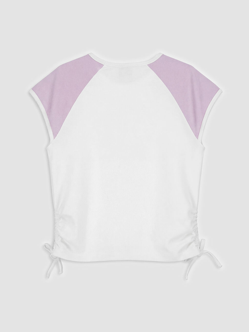 Beyaz Stitch Baskılı Kız Çocuk Soft Touch Tişört-3