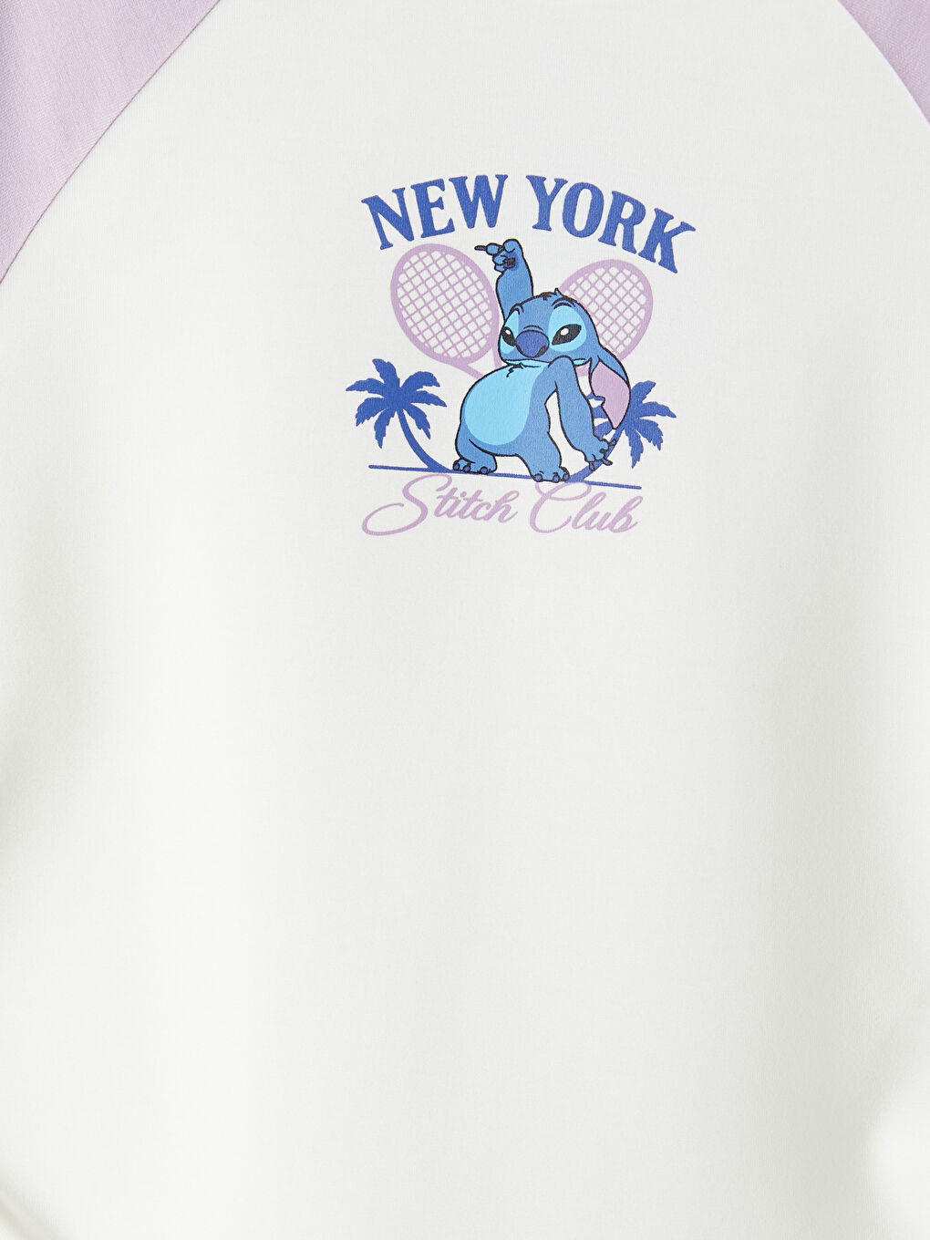 Beyaz Stitch Baskılı Kız Çocuk Soft Touch Tişört-4