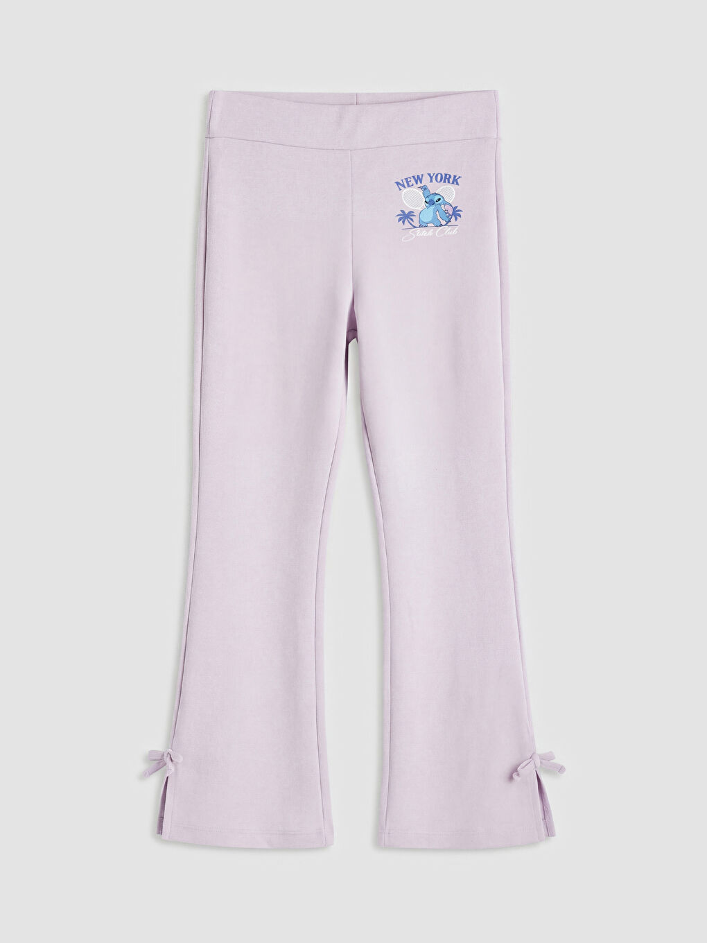 Lila Stitch Baskılı Kız Çocuk Soft Touch Tayt
