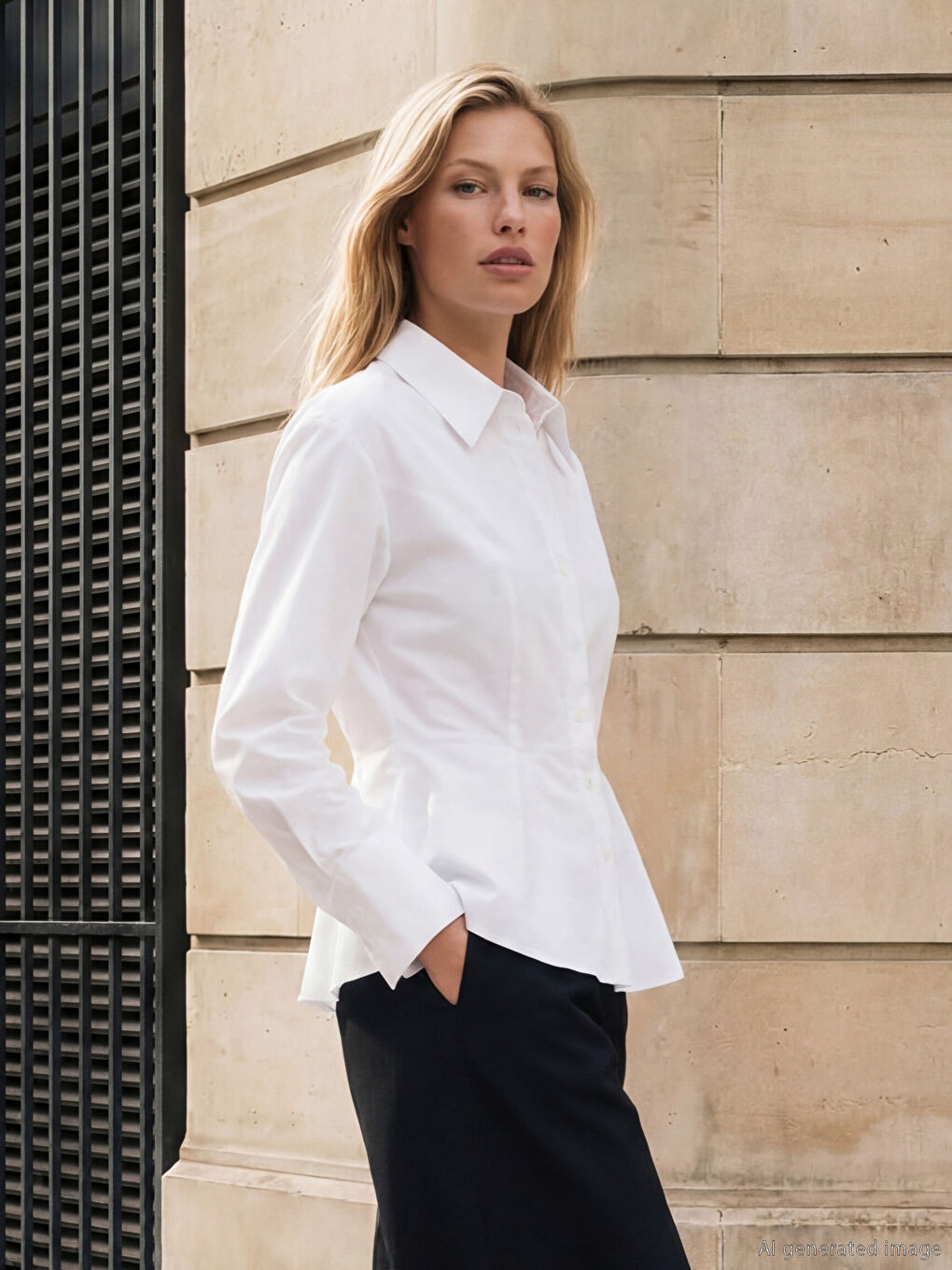 Beyaz Büzgülü Poplin Kadın Gömlek