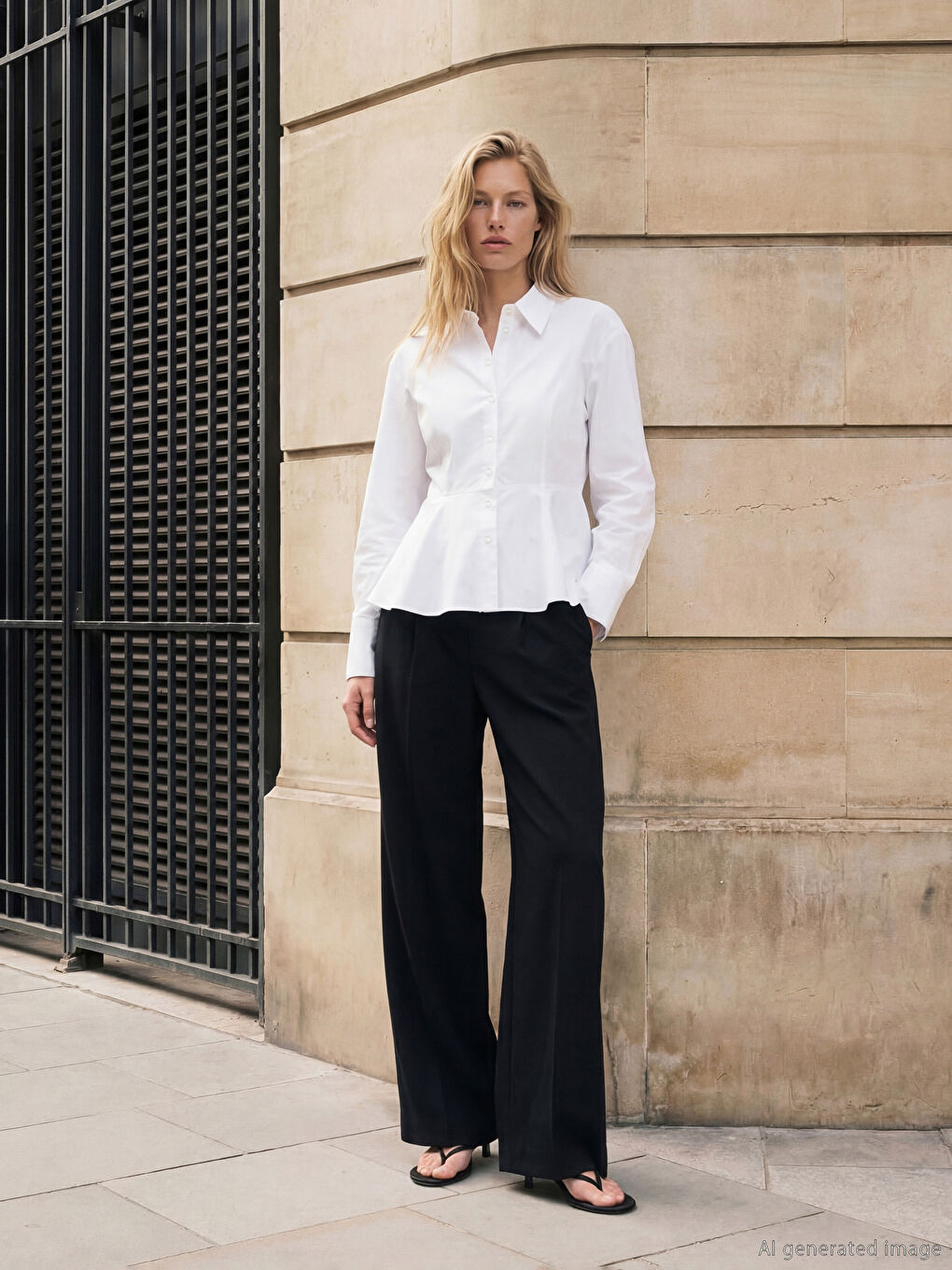 Beyaz Büzgülü Poplin Kadın Gömlek-1