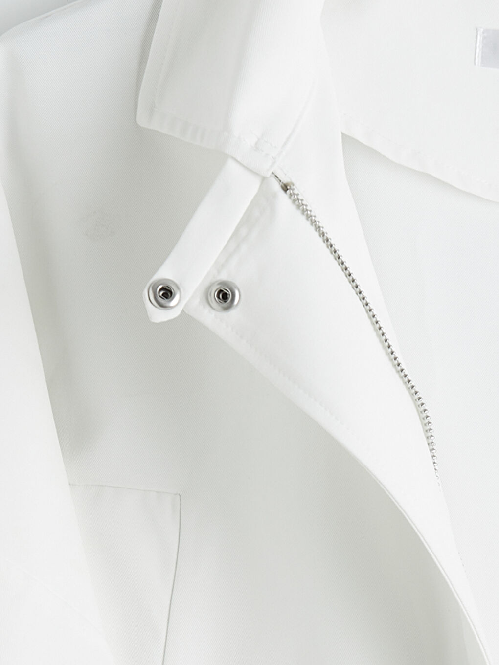 Beyaz Dik Yaka Kadın Ceket-6