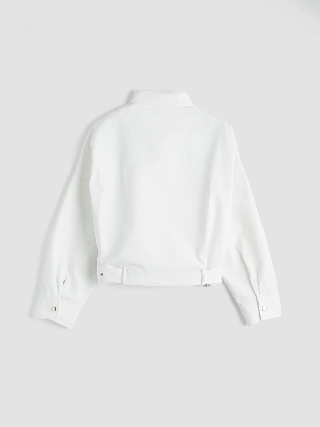 Beyaz Dik Yaka Kadın Ceket-7