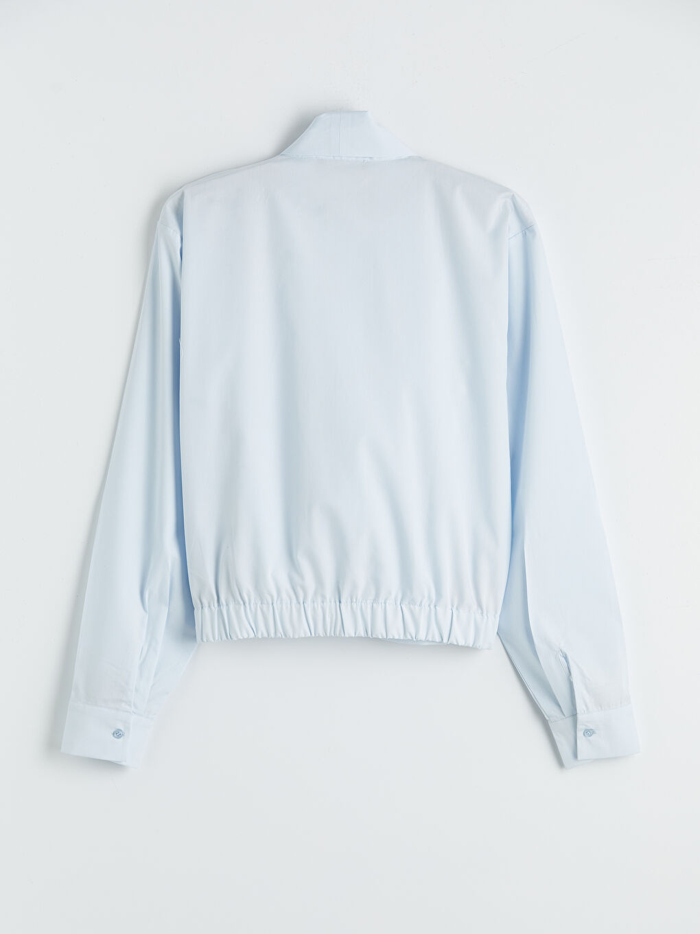 Mavi Fular Yaka Kadın Gömlek-4