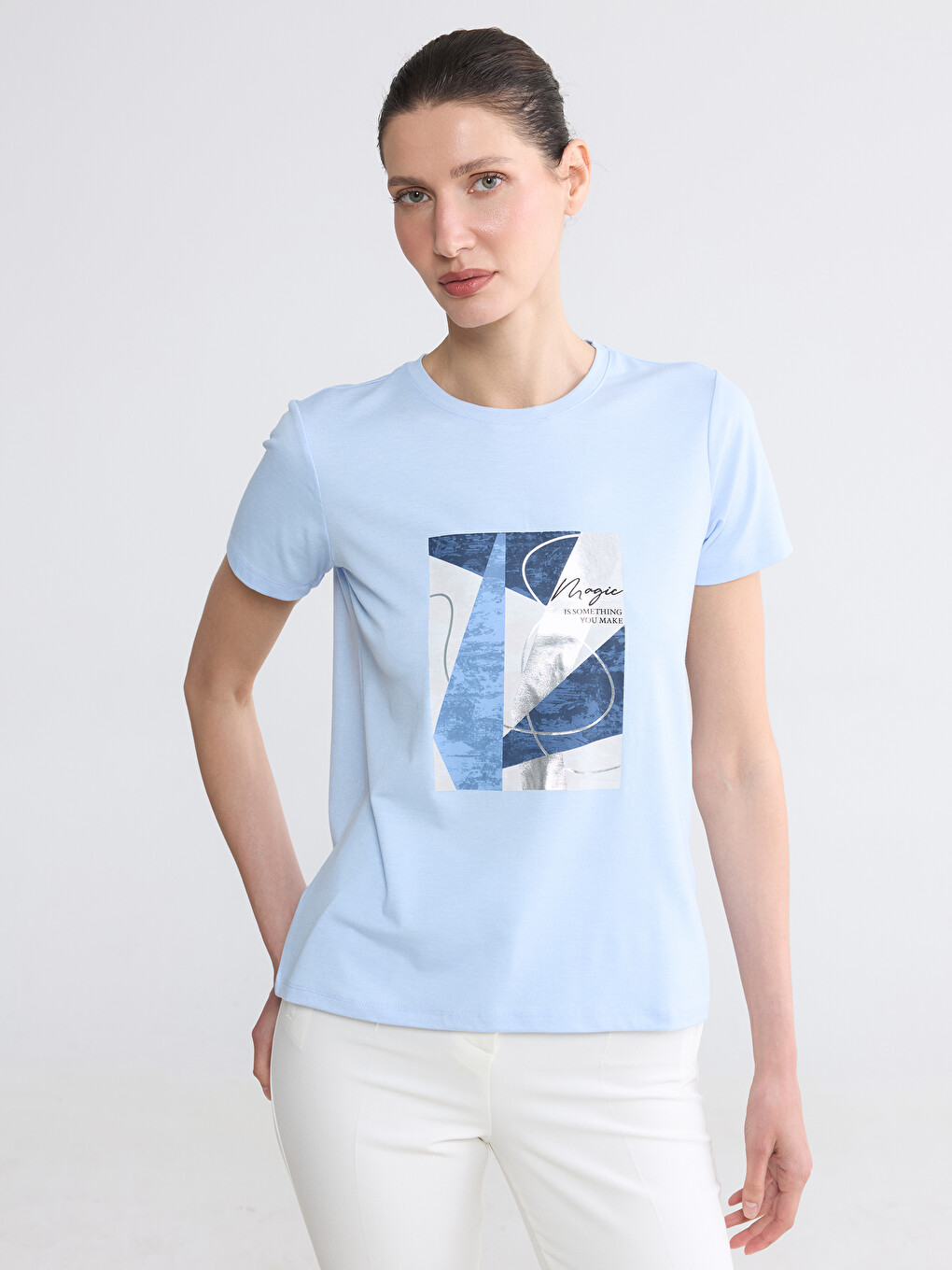 Crew Neck Printed Women's T-Shirt