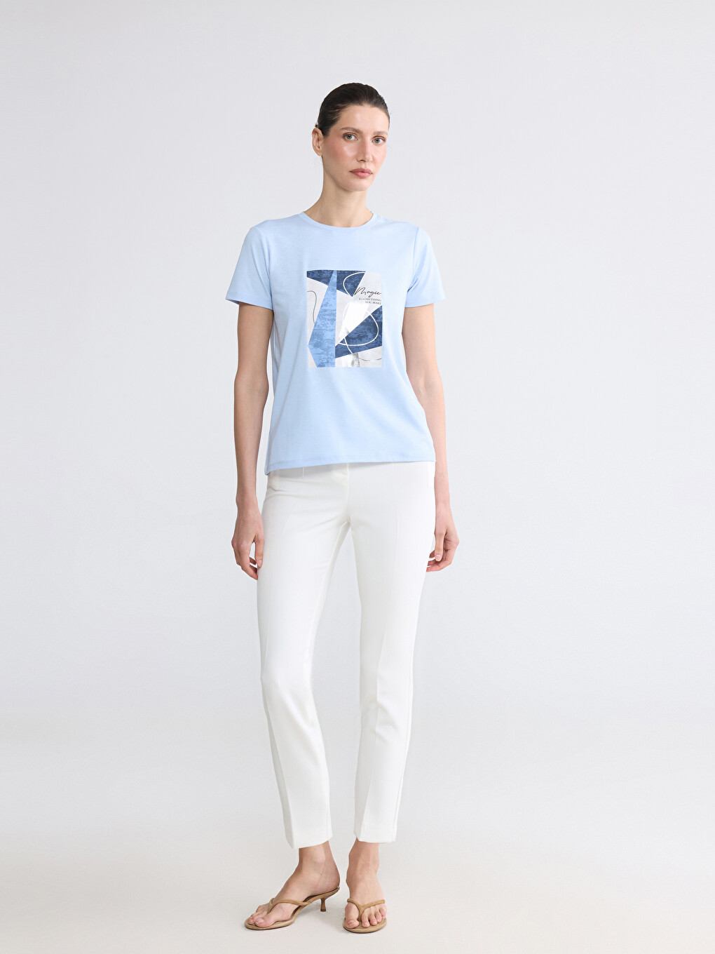 Crew Neck Printed Women's T-Shirt-1
