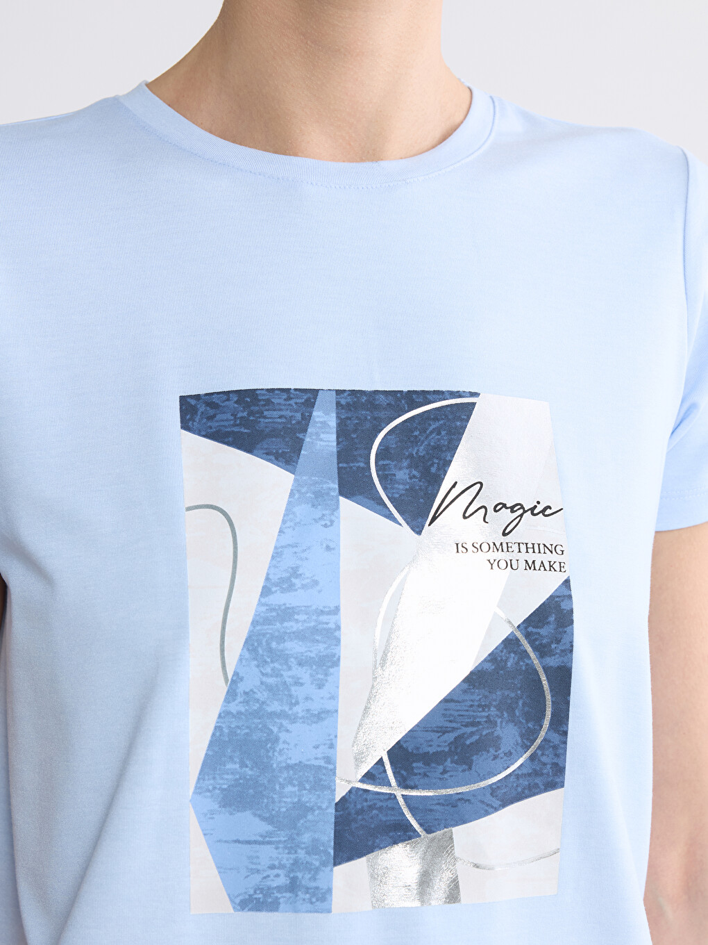 Crew Neck Printed Women's T-Shirt-2