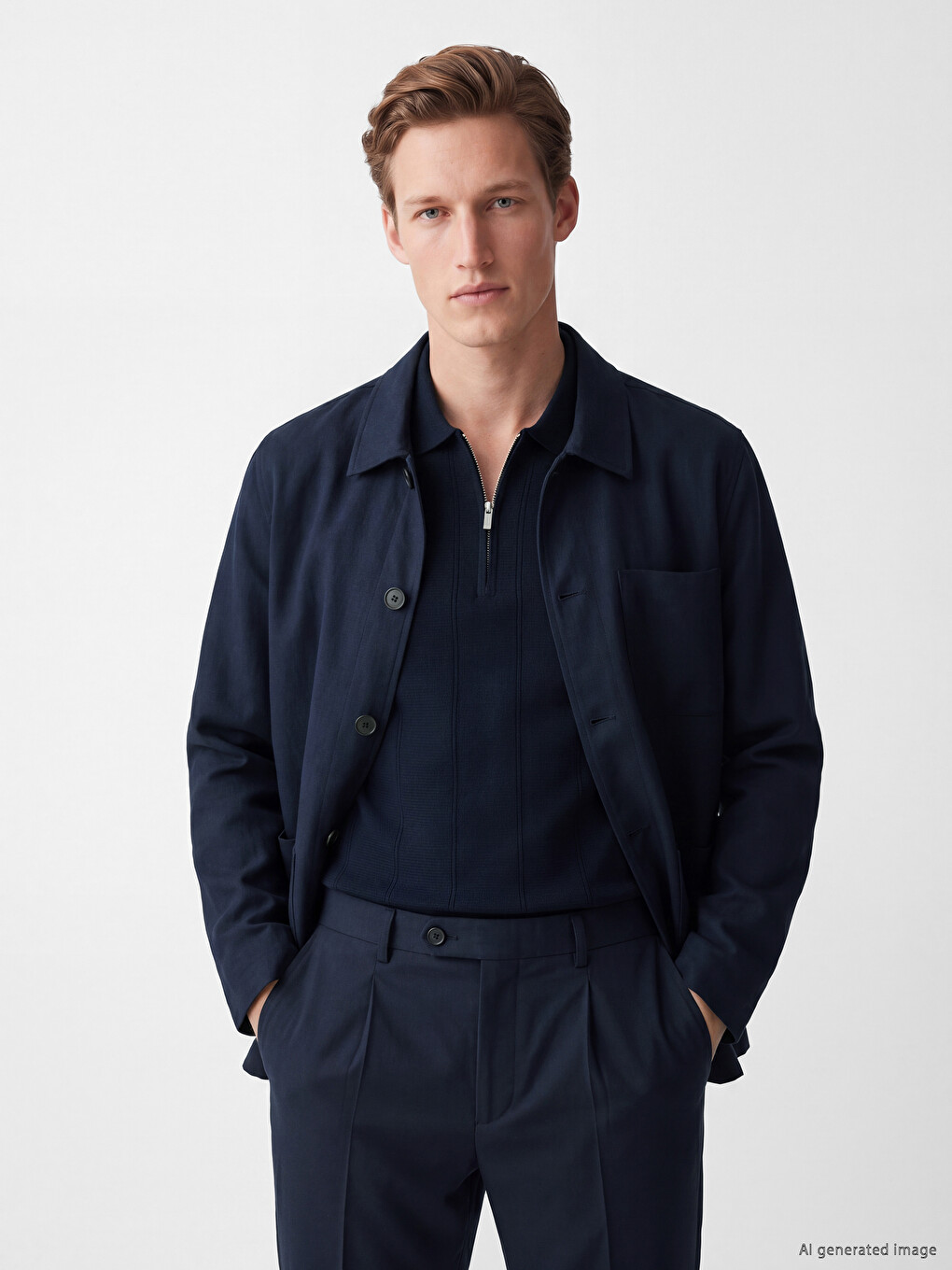 Lacivert Regular Fit Erkek Blazer Ceket
