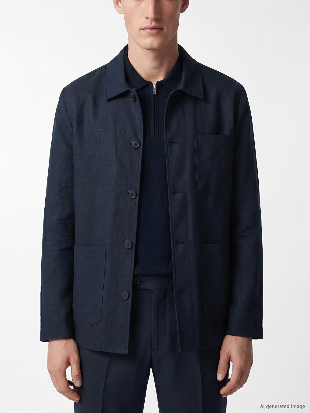 Lacivert Regular Fit Erkek Blazer Ceket-2